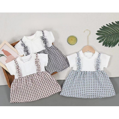 dress girls convolution tartan short sleeved IDN 23   - dress anak perempuan (ONLY 3PCS)